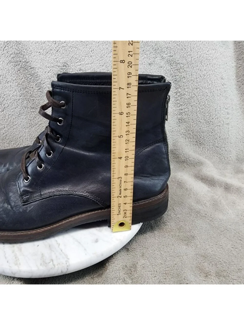 Bacco Bucci Shoes Mens Size 13 Studio Black Leather Lace Up Boots *Read*